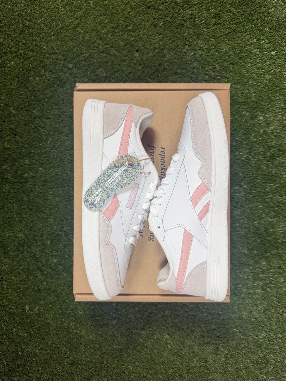 Women’s Reebok White and Pink Casual Sneakers